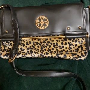 NWT Crossbody leopard print and black purse